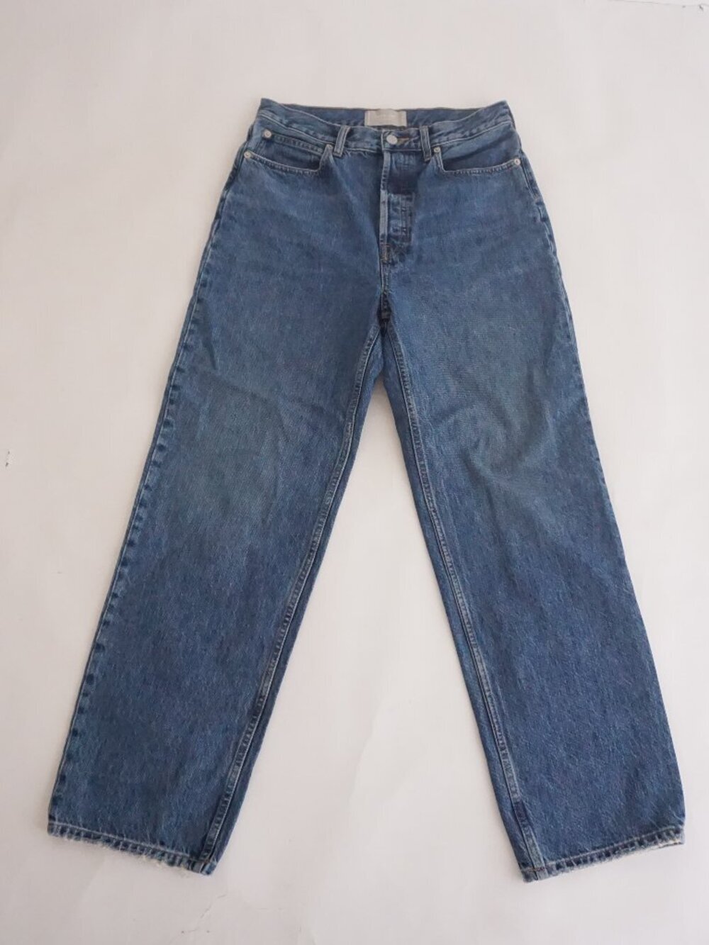 Everlane Blue The 90s Way High Rise Button Fly Organic Cotton Denim Jeans 28 L